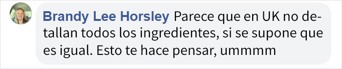 Esta mujer escribió la lista de ingredientes de productos estadounidenses y británicos, y la diferencia es inquietante