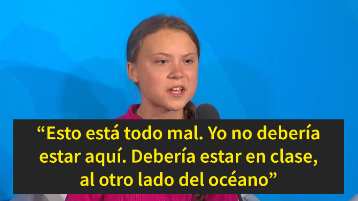 Se vuelve viral el discurso de Greta Thunberg en la Cumbre del Clima de la ONU, así como su mirada asesina a Trump