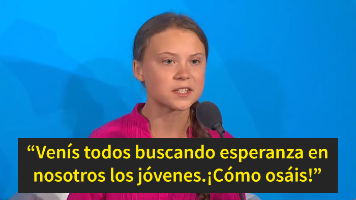 Se vuelve viral el discurso de Greta Thunberg en la Cumbre del Clima de la ONU, así como su mirada asesina a Trump