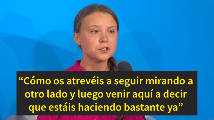 Se vuelve viral el discurso de Greta Thunberg en la Cumbre del Clima de la ONU, así como su mirada asesina a Trump