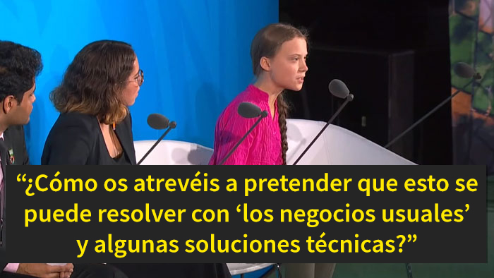 Se vuelve viral el discurso de Greta Thunberg en la Cumbre del Clima de la ONU, así como su mirada asesina a Trump