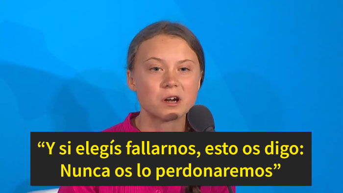 Se vuelve viral el discurso de Greta Thunberg en la Cumbre del Clima de la ONU, así como su mirada asesina a Trump