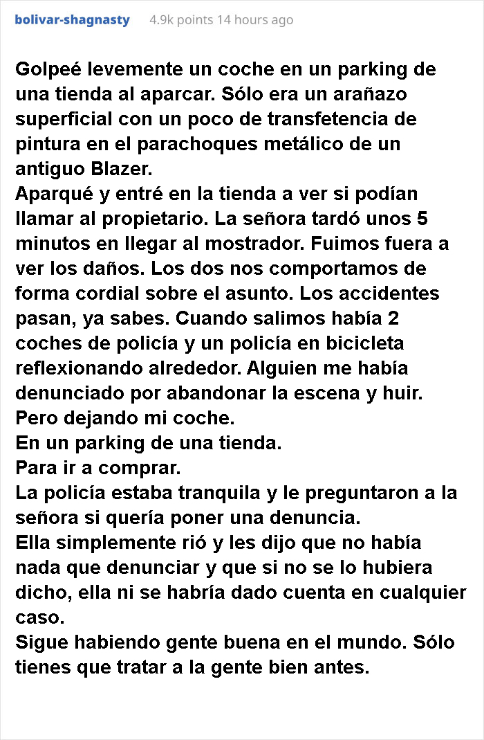 "Golpeé El Foco Trasero Del Coche De Un Extraño Al Aparcar En Paralelo. Y Hoy Recibí Este Mensaje"