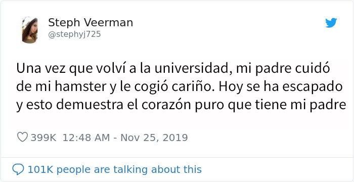 Este padre perdió el hamster de su hija, y sus mensajes de preocupación muestran lo puro que es