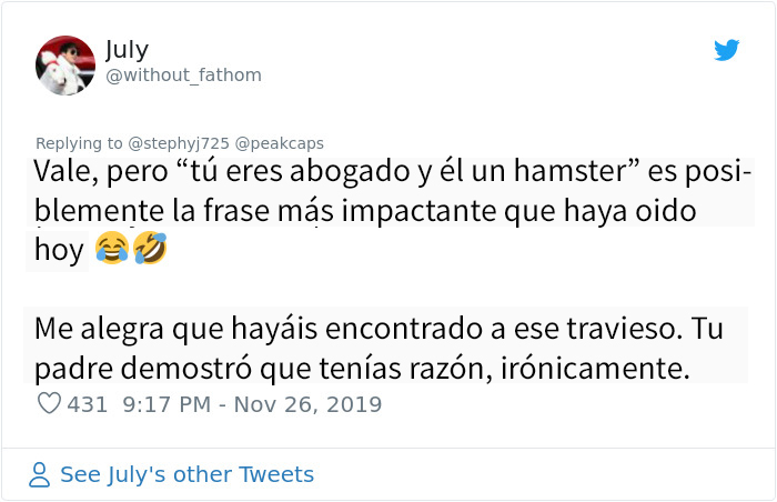 Este padre perdió el hamster de su hija, y sus mensajes de preocupación muestran lo puro que es
