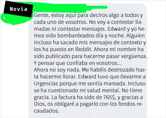 Esta novia ilusa canceló su boda y pensó que estaría bien gastarse los 30000$ que los invitados donaron para el evento
