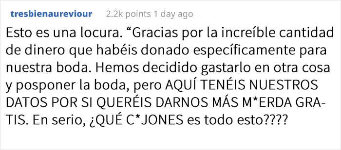 Esta novia ilusa canceló su boda y pensó que estaría bien gastarse los 30000$ que los invitados donaron para el evento