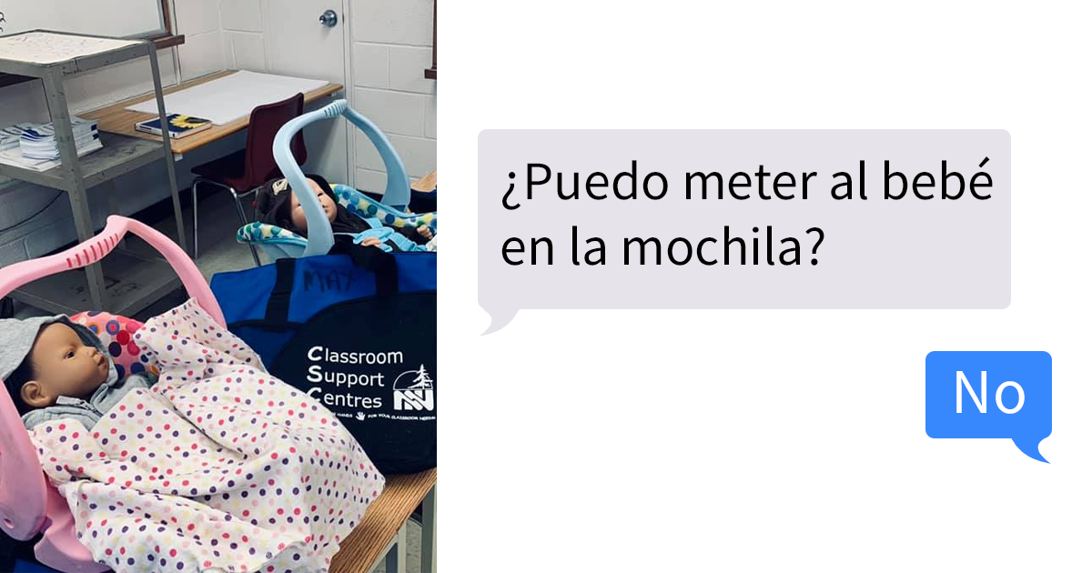 Estos adolescentes se llevaron a casa unos bebés falsos para un proyecto sobre paternidad, y la profesora compartió sus mensajes desesperados