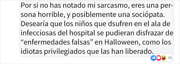 Esta antivacunas se burló del sarampión con su disfraz de Halloween, pero fue acallada por un profesional médico