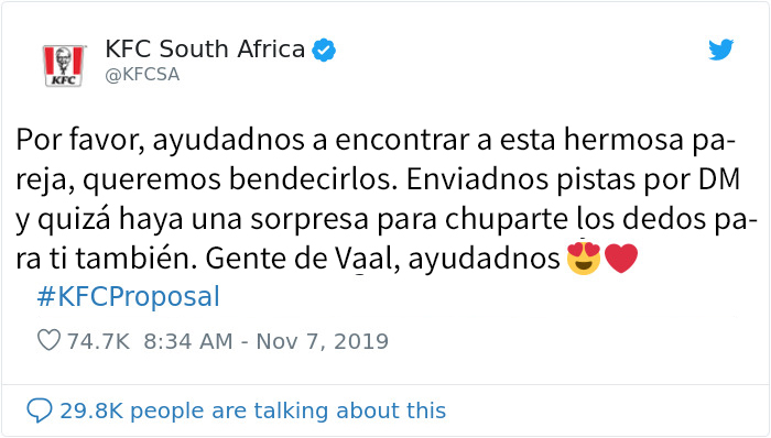 Esta periodista intentó avergonzar a un hombre por pedir matrimonio en el KFC, pero las grandes compañías ofrecieron financiar la boda como respuesta