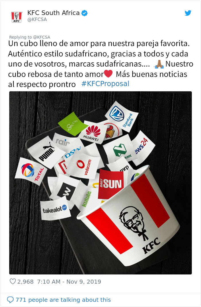 Esta periodista intentó avergonzar a un hombre por pedir matrimonio en el KFC, pero las grandes compañías ofrecieron financiar la boda como respuesta