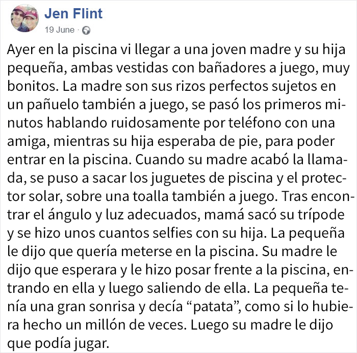 Esta mujer muestra lo que hace una madre "perfecta de Instagram" tras ignorar a su hija en la piscina, para que no creas en las redes sociales