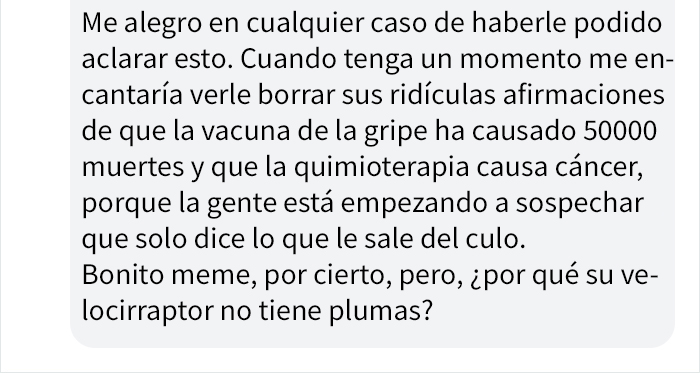 Este meme antivacunas fue destrozado gracias a una inteligente respuesta