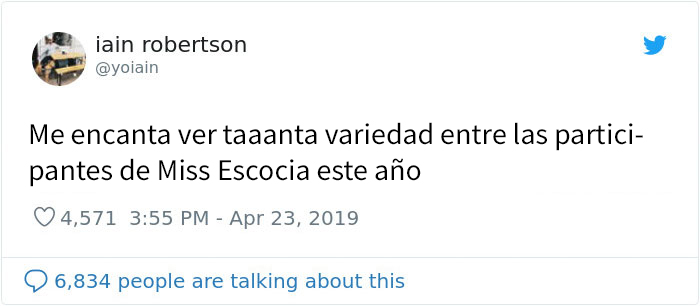 Este hombre afirmaba que las participantes de Miss Escocia parecían "poco diversas", pero fue acallado con divertidos comentarios