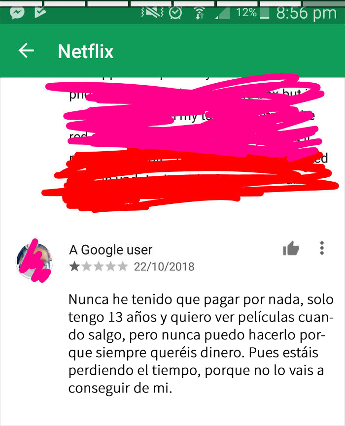 Como No Quiero Pagar, Pongo Una Reseña De 1 Estrella A Netflix
