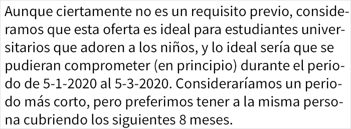 Los requisitos de esta familia para tener niñera son tan increíbles que fueron avergonzados en internet por ello