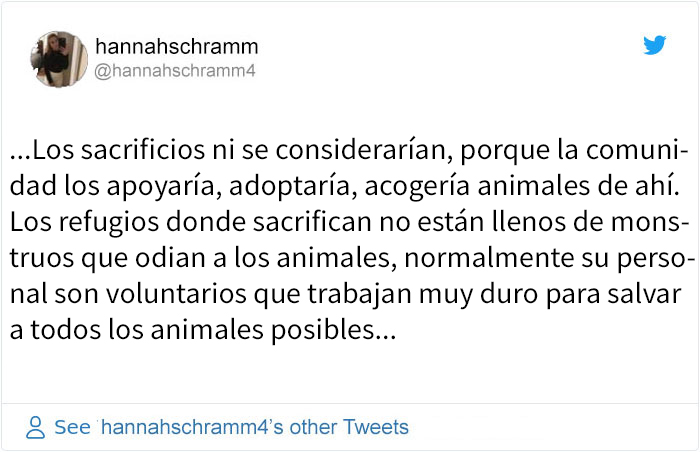 Esta chica explica la diferencia entre los refugios donde sacrifican a los animales y los que no, y es muy revelador