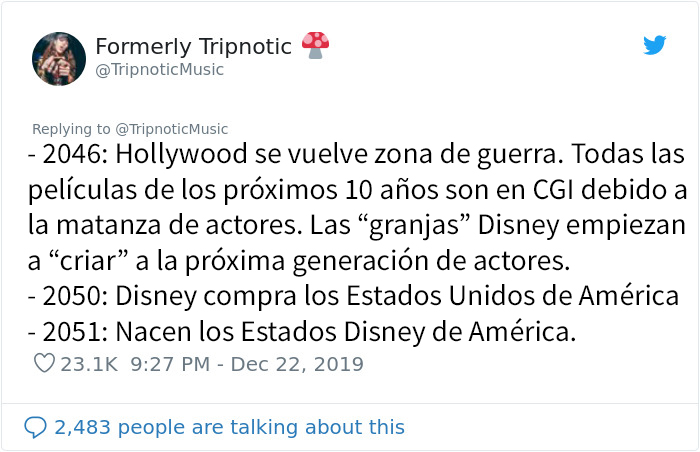 Este hombre predijo con mucha gracia el futuro de Disney, escribiendo su línea temporal desde 1995 a 2100