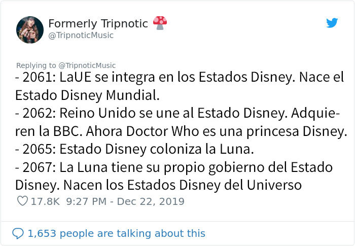 Este hombre predijo con mucha gracia el futuro de Disney, escribiendo su línea temporal desde 1995 a 2100