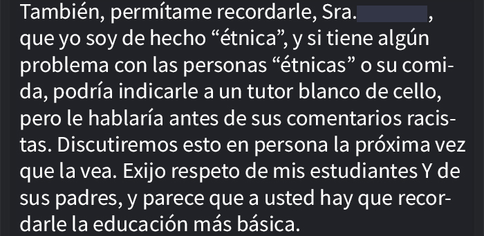 Esta profesora de cello recibió un email racista de la madre de un estudiante y respondió explicando el "hedor étnico" de su hijo