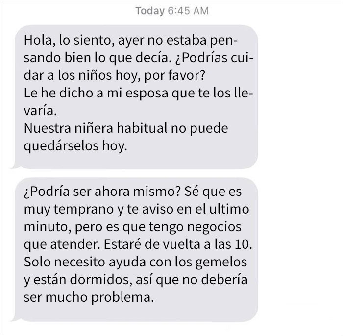 Este hombre no quiere pagar a su niñera, así que ella compartió su conversación para avergonzarlo