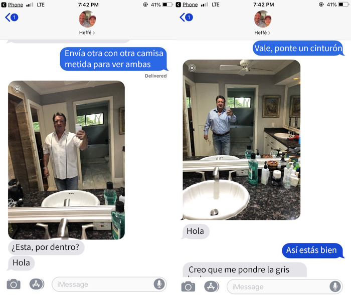 Este padre pide consejo a su hija sobre qué ropa ponerse en una cita, y los mensajes se vuelven virales