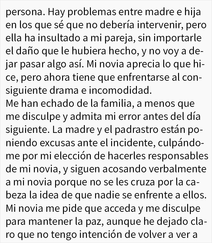 Este hombre defendió a su novia de sus padres, estos lo echan de la familia y tiene que pedir ayuda en internet