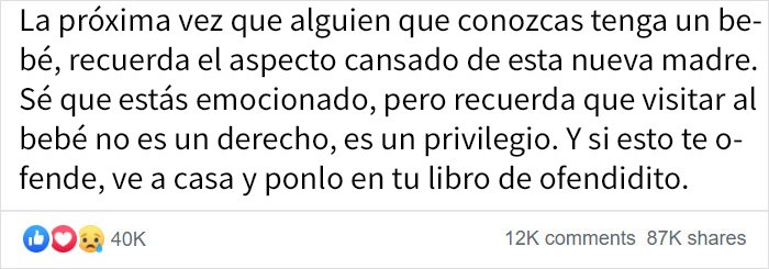 Las palabras virales de esta madre te dicen por qué no deberías visitar a nadie que acabe de dar a luz