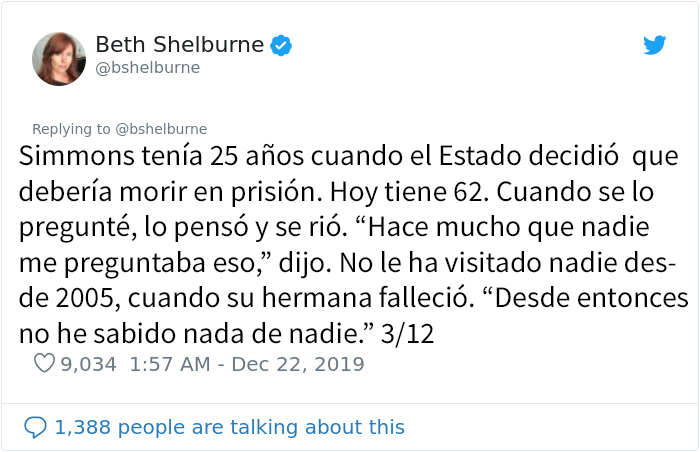 Este hombre lleva 38 años en prisión tras ser sentenciado en 1982 a cadena perpetua por robar 9$