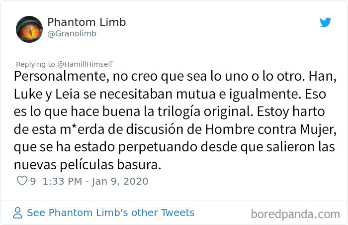 Mark Hamill responde ingeniosamente a un tuit donde contaban que a una niña de 5 años le dijeron que Star Wars no es para chicas