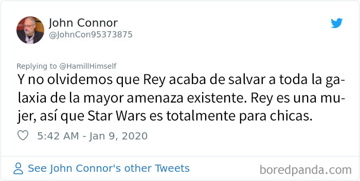 Mark Hamill responde ingeniosamente a un tuit donde contaban que a una niña de 5 años le dijeron que Star Wars no es para chicas