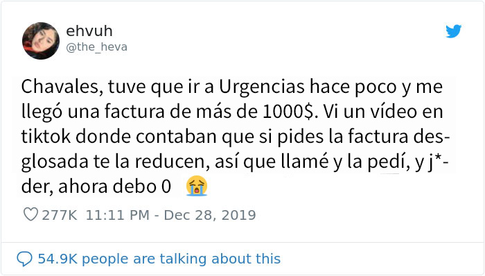 Esta mujer descubrió que las facturas del hospital se reducen si las desglosan, y la gente dice que funciona