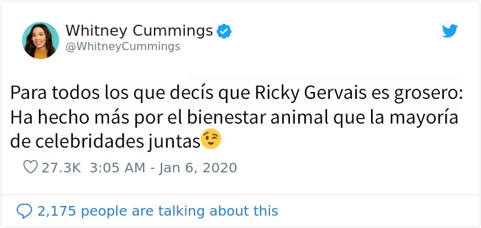 A Hollywood no le gustó nada que Ricky Gervais se burlara en su monólogo de los Globos de Oro