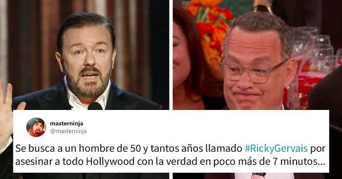 A Hollywood no le gustó nada que Ricky Gervais se burlara en su monólogo de los Globos de Oro