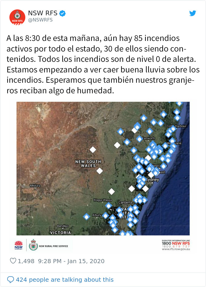 Al fin cae la lluvia en Australia y apaga más de 30 incendios