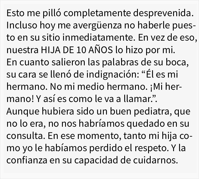 Este pediatra le dijo a una niña de 10 años que su hermano solo lo era 