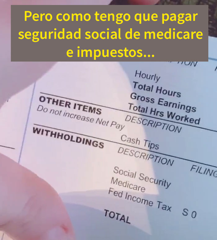 Esta madre comparte en TikTok su cheque de 9,28$ tras trabajar 70 horas de camarera