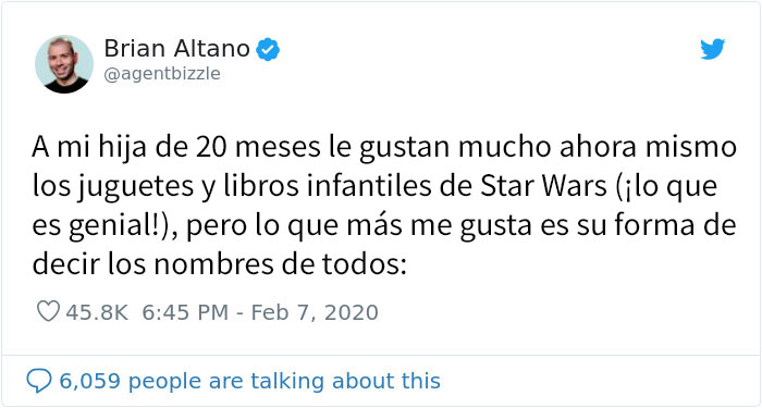 Este padre compartió cómo llama su hija de año y medio a los personajes de Star Wars, y a Mark Hamill le encanta