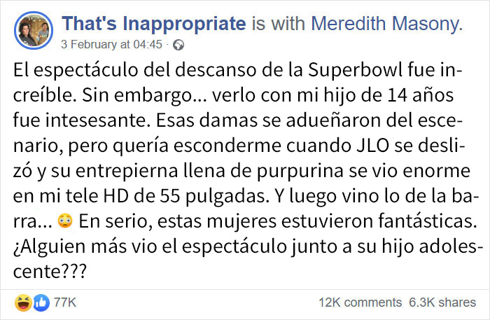 Esta madre comparte la cara de su hijo de 14 años viendo a J.Lo en la Superbowl, y otros padres hicieron lo mismo