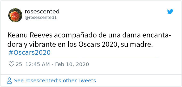 Keanu Reeves triunfa en la alfombra roja de los Oscars al llevarse a su madre como acompañante