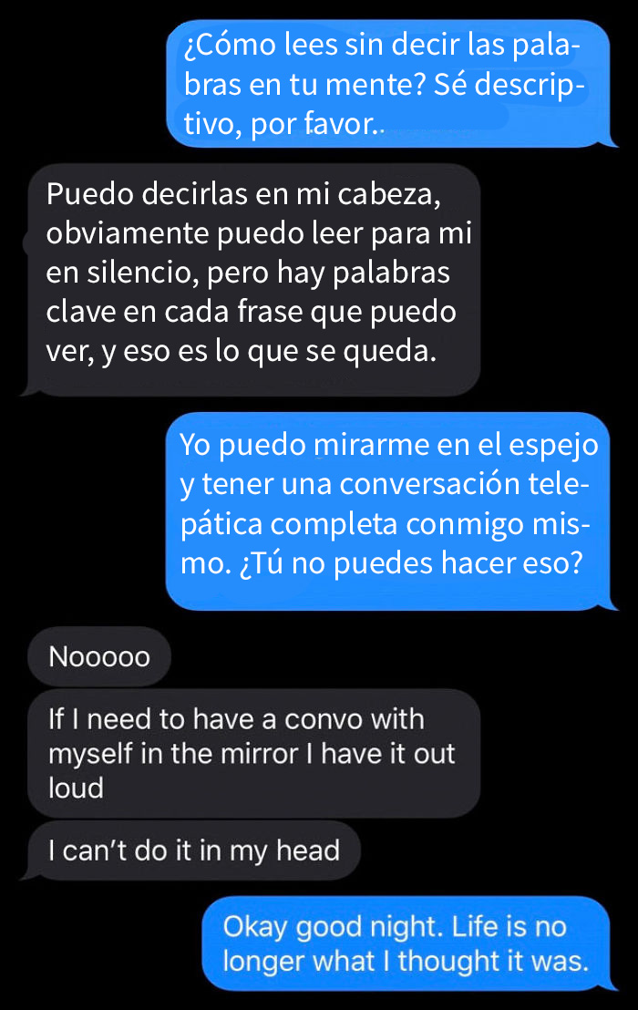 Este hombre descubrió que no todo el mundo tiene un monólogo interno, y le arruinó el día