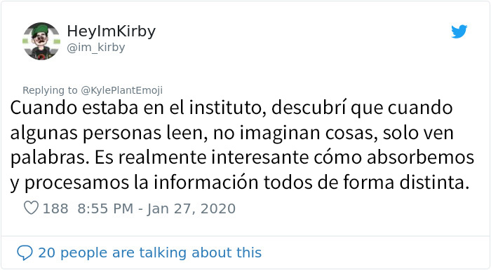 Este hombre descubrió que no todo el mundo tiene un monólogo interno, y le arruinó el día