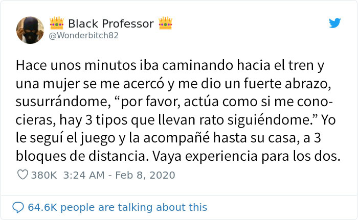 Esta mujer era perseguida por 3 hombres, así que abrazó a un desconocido y le pidió ayuda