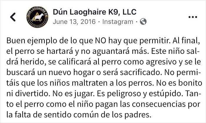 La gente está harta de que padres permitan a los niños maltratar a las mascotas, y explican lo estúpido y peligroso que es