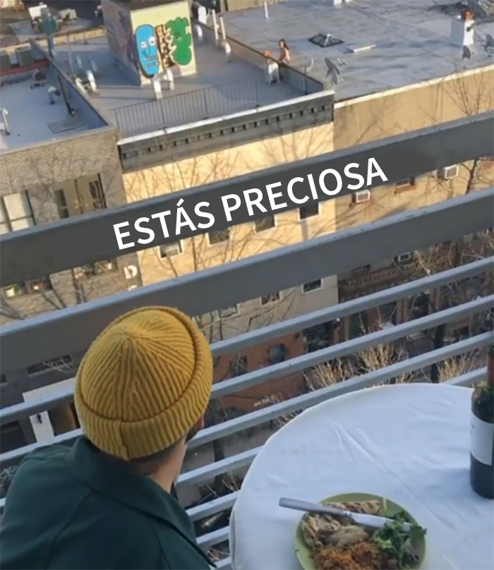 Este chico de Brooklyn vio a una chica bailando en un tejado, así que le envió un dron con su número