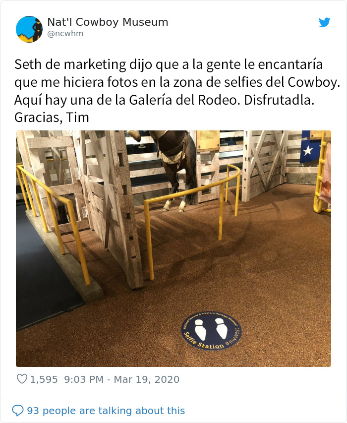 El museo del Cowboy pone a su jefe de seguridad a cargo de su cuenta de twitter, y lo que escribe es tan divertido como auténtico