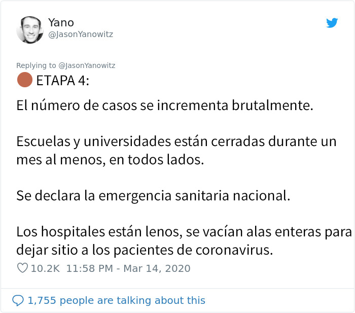 “Para el resto del mundo: No tenéis ni idea de lo que se avecina”: Este hombre hace una lista con las 6 etapas que ha pasado Italia