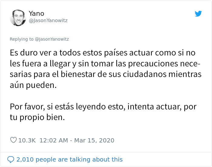 “Para el resto del mundo: No tenéis ni idea de lo que se avecina”: Este hombre hace una lista con las 6 etapas que ha pasado Italia