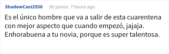 Este chico dejó que su novia estilista experimentara con él durante la cuarentena, y estos son los resultados