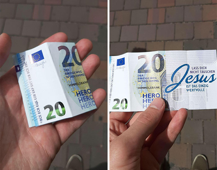 Dejar Dinero Falso Por Ahí Para Engañar A La Gente Y Que Lea Tu Mensaje Religioso
